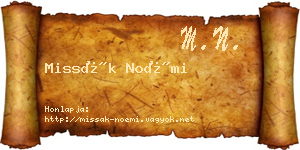 Missák Noémi névjegykártya